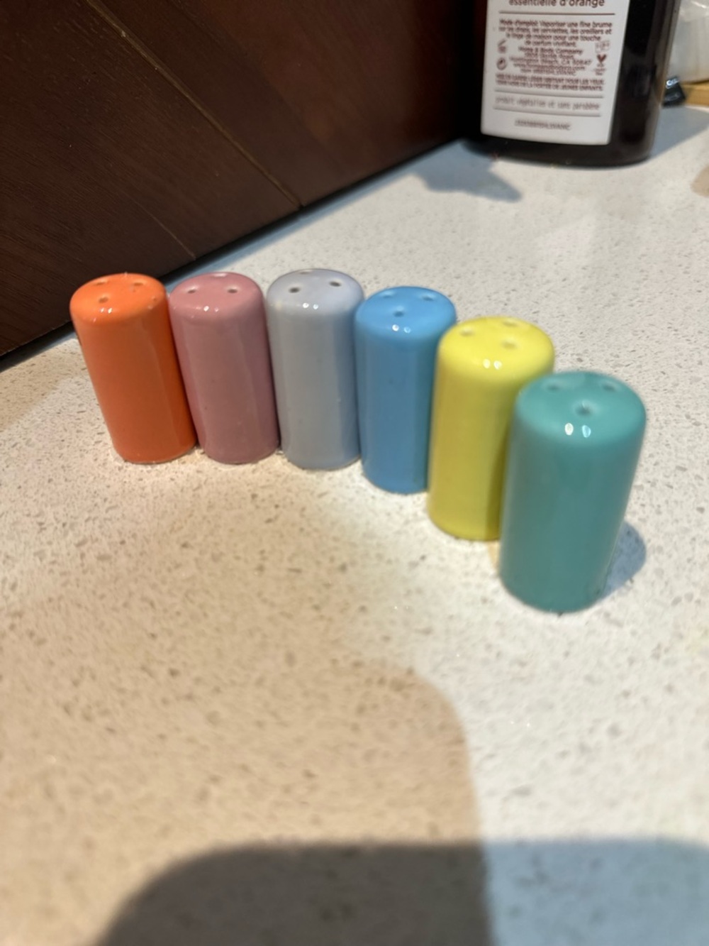 Set of 6 Pastel Ceramic Salt & Pepper Shakers
